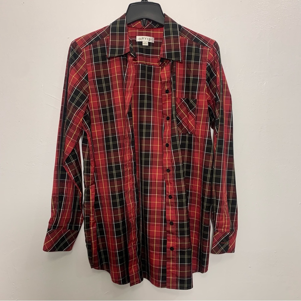 Orvis women’s 100% cotton plaid button down shirt size 10